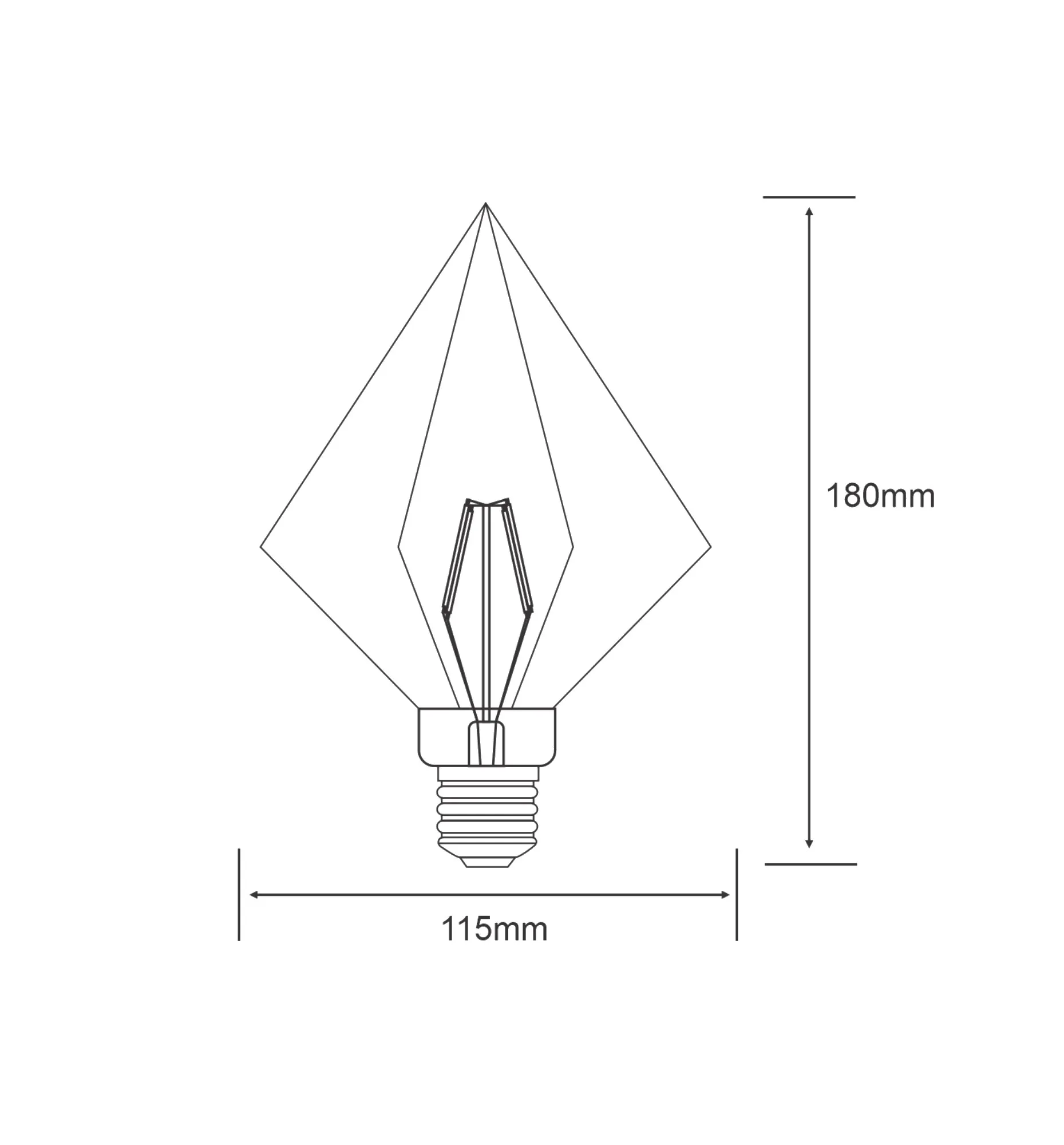 Classic Style LED Tri-Diamond E27 Dimmable 4W 2100K 200lm 4600292  Luxram Classic Style
